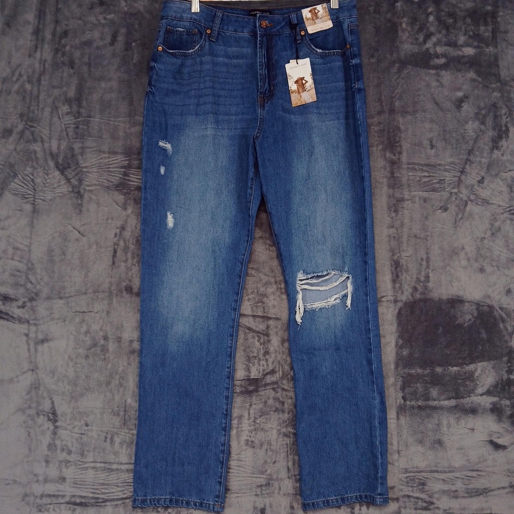 Sincerely Jules Jeans Womens NWT 11/30 Fit 34x31‎ Boy Jean V2.0 Blue Distressed
